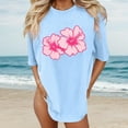 thumbnail image 1 of Womens Summer T Shirts T Shirt Beach Oversized Graphic Tees for Vintage Baggy Shirts Vacation Tops Fashion Dressy Casual Tunic Blouses S-2XL, 1 of 4