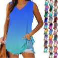 thumbnail image 1 of Womens Summer Tank Tops Beach Vacation Casual Gradient Sleeveless Shirts Spring Fashion Outfits Workout Loose Sleeveless Tees Blouses, 1 of 8