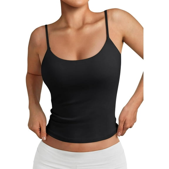 Womens Summer Tank Tops Double Lined Going Out Teen Girls Sleeveless Backless Workout Cami Adjustable