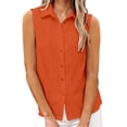 thumbnail image 1 of Womens Summer Tank Tops Elegant Solid Loose Basic Layering Vest Sleeveless Tops for Women Orange 3Xl, 1 of 4