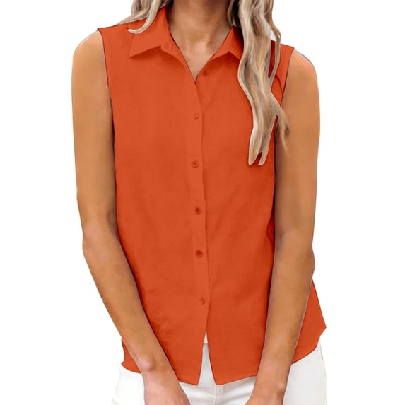 Womens Summer Tank Tops Elegant Solid Loose Basic Layering Vest Sleeveless Tops for Women Orange 3Xl