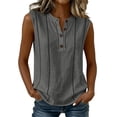 thumbnail image 1 of Womens Summer Tank Tops, Sleeveless Shirts for Women Casual Solid Color Button Down Dressy Blouses Mothers Gifts, 1 of 6
