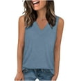thumbnail image 1 of Womens Summer Tank Tops, Sleeveless Shirts for Women Lightweight Casual Loose Fit Solid Color V Neck Vests Blouses, 1 of 8