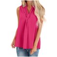 thumbnail image 1 of Womens Summer Tank Tops Twist Front V Neck Solid Color Sleeveless Casual Cami Vest Loose Fit Tunic T Shirts Blouses, 1 of 6