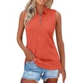 thumbnail image 1 of Womens Summer Tank Tops formal Collared Button Sleeveless Blouse Sleeveless Tops for Women Red M, 1 of 9