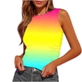 thumbnail image 1 of Womens Summer Tanks Gradient Tops Crew Neck Blouse Striped Camis Sleeveless Tshirts Floral Printed Vest Basic Tops Shirt Ladies Tunic Tops Trendy Casual Camisole, 1 of 4