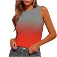 thumbnail image 1 of Womens Summer Tanks Gradient Tops Crew Neck Blouse Striped Camis Sleeveless Tshirts Floral Printed Vest Basic Tops Shirt Ladies Tunic Tops Trendy Casual Camisole, 1 of 4