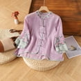 thumbnail image 1 of Womens Summer Tops 2025 Short Sleeve Embroidered T Shirt Mandarin Collar Round Neck Fashion Dressy Casual Tunic Blouses M-4XL, 1 of 4