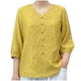 thumbnail image 1 of Womens Summer Tops 2026 Plus Size Fashion Embroidered Round Neck Five Quarter Sleeved Short Sleeved, 1 of 3