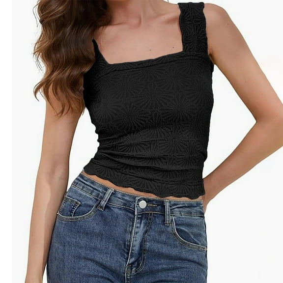 Womens Summer Tops Back Top 2x Ladies Tops Sleeveless Tee Beach Tops for Women plus Size Fitted Shirt Girls Spandex Crop Big Crop Top Compression Women 2x for plus Size Active Wom Black M