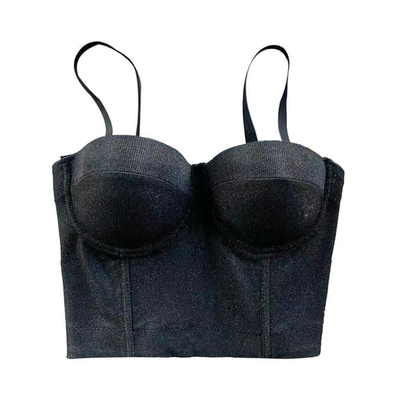 Womens Summer Tops Bandage Top for Women Ally Tops Women Cleavage Cover Muscle Tops for Cam Crop Workout Tee 2 X And Corset Top Sleep Camisole Running Sexy Fashion Design Sense Small Vest Black L