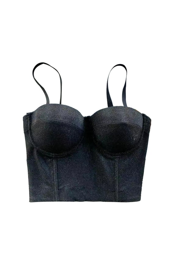 Womens Summer Tops Bandage Top for Women Ally Tops Women Cleavage Cover Muscle Tops for Cam Crop Workout Tee 2 X And Corset Top Sleep Camisole Running Sexy Fashion Design Sense Small Vest Black S