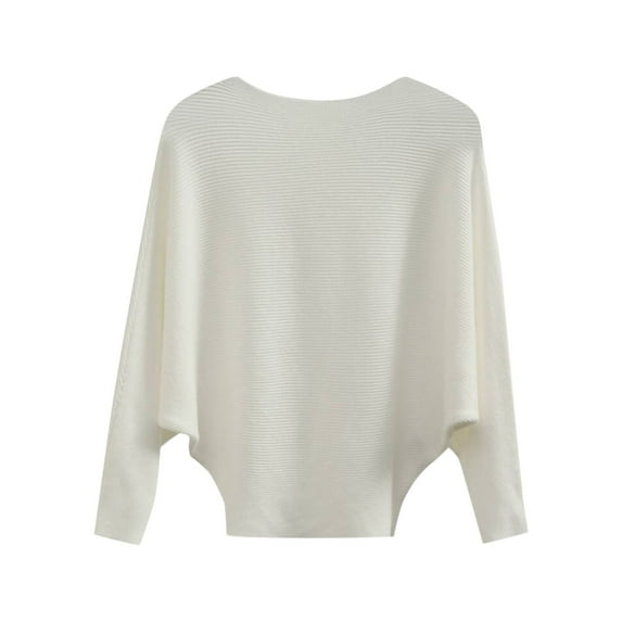 Womens Summer Tops Blouses Fasion Off-The-Shoulder Long Sleeve One-Word Sweater Knitted Solid Color Tunic Womens Tees,White,One Size