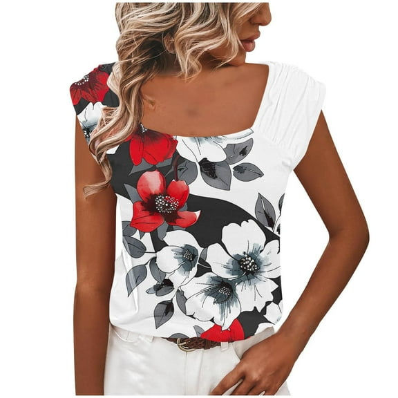 Womens Summer Tops Boho Cute Shirts Off the Shoulder Trendy Going Out Beach Shirt Sunshine White