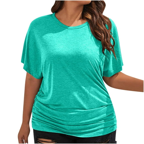 Womens Summer Tops Boho Plus Size Shirts for Women 4X-5X Generic Brand Tops for Women