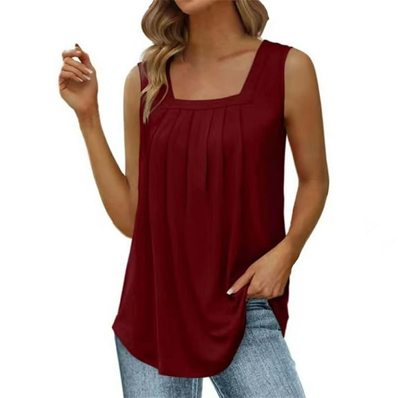 Womens Summer Tops Camisole Long Apricot Tops for Women Loose Top Women Air Top Pajamas Bodysuit Big And Tall Compression Bodysuit And Corset Bandage for Summer Vest Loose Red S