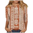 thumbnail image 1 of Womens Summer Tops Casual Boho Plus Size Blouses for Women 4X-5X Cotton T Shirts Loose Fit, 1 of 5