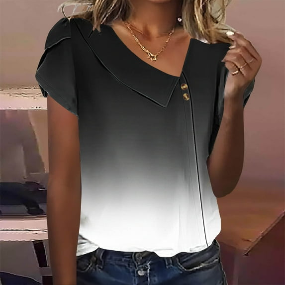 Womens Summer Tops Casual Cotton Women Blouses and Tops Fashion for Work Generic Brand Tops for Women