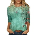 thumbnail image 1 of Womens Summer Tops Casual Country V Neck Tee Shirts Plus Size Blouses for Women Dressy Casual Womens T Shirts Loose Fit Plus Size, 1 of 5
