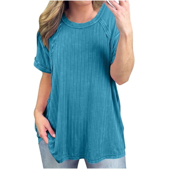Womens Summer Tops Casual Country V Neck Tee Shirts Womens Blouses for Under Suit Jackets Womens T Shirts Loose Fit Pack Women Y2K Off Shoulder Tees Slim Fit Warehouse Today Shipping