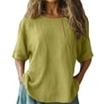 thumbnail image 1 of Womens Summer Tops Casual Fall Button Down V Neck Elegant Short Sleeve Fashion Daily Blouse, 1 of 5