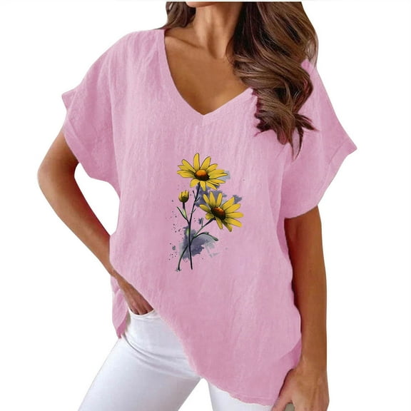 Womens Summer Tops Casual Linen Long Dress Shirts to Wear with Leggings Short Sleeve Tunic Tops for Women 3Xl