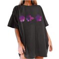thumbnail image 1 of Womens Summer Tops Casual Purple Shirts for Women Trendy Plus Size Basic Fitted Short Sleeve Tees Skims Dupes Shirt Clearance Deals, 1 of 5