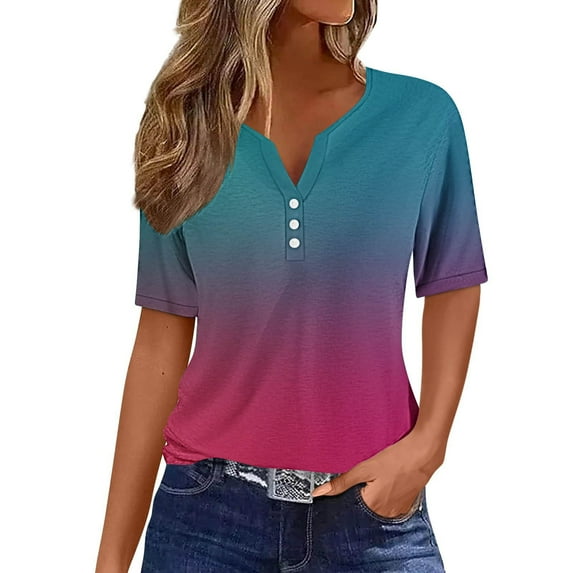 Womens Summer Tops Casual Short Sleeve V Neck Shirts Business Dressy Work Blouses