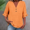 thumbnail image 1 of Womens Summer Tops Casual Spring Tee Solid Color Half Sleeve V-Neck Y2K Loose T-Shirts, 1 of 7