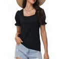 thumbnail image 1 of Womens Summer Tops Casual Square Neck Short Sleeve T Shirts, 1 of 6