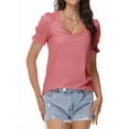 thumbnail image 1 of Womens Summer Tops Casual Square Neck Short Sleeve T Shirts, 1 of 6