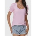 thumbnail image 1 of Womens Summer Tops Casual Square Neck Short Sleeve T Shirts, 1 of 6
