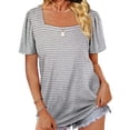thumbnail image 1 of Womens Summer Tops Casual Square Neck T Shirts Loose Fit Shirts Tops Blouses - XL, 1 of 6
