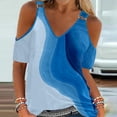 thumbnail image 1 of Womens Summer Tops Casual Summer Off Shoulder V Neck Positioning Print Short Sleeve TShirt Top Womens Tops Dressy Casual, 1 of 4