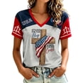 thumbnail image 1 of Womens Summer Tops Casual Tops Cotton T Shirts Women Fourth of July Shirts for Women Patriotic Womens Clothing Womens Patriotic Tops Usa Graphic Tee Red White and Blue Shirts for Women, 1 of 5