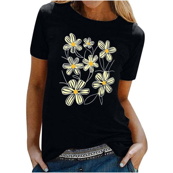 Womens Summer Tops Casual With Sleeves Tshirts Shirts Graphic Cats Summer Tees for Women 2025 Trendy