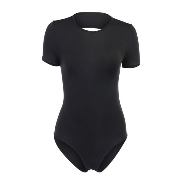 Womens Summer Tops,YANHAIGONG Women Pants Summer Shorts Pants for Women 2025 Women's summer new sexy slim fitting round O-open back BODYSUIT