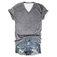 thumbnail image 1 of Womens Summer Tops Customized DIY Women's Casual V Neck Short Sleeved T Shirt With Pictures Plain Long Sleeve Shirt Women Ladies Long Sleeve plus Size T Shirts Women Athletic Shirts Short Grey XL, 1 of 2