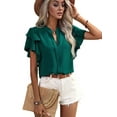thumbnail image 1 of Womens Summer Tops Dark Green XL, 1 of 7