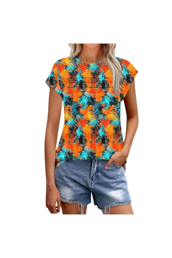 My Items Womens Summer Tops 3/4 Sleeve Ladies Tops Blouses Sleeveless Short Sleeve Shirts for Women V Neck Tees Summer Shirts for Teens Modest Orders
