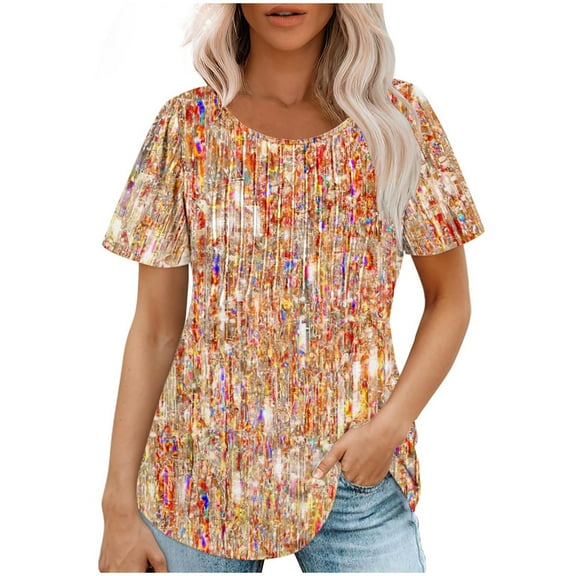 Womens Summer Tops Dressy Casual 3/4 Sleeve Plus Size Blouses for Women Casual Grey Shirts for Women Chest Coverage