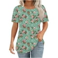 thumbnail image 1 of Womens Summer Tops Dressy Casual 3/4 Sleeve Plus Size Shirts for Curvy Women Slim Fit Graphic Tees, 1 of 6