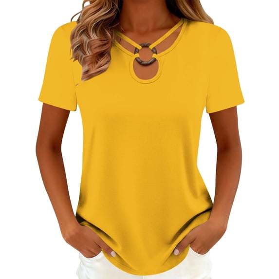 Womens Summer Tops Dressy Casual Sexy Womens T Shirts Casual Loose Fit Generic Womens Tops