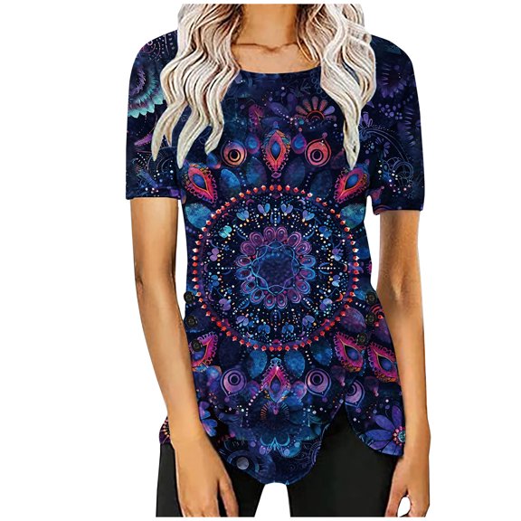 Womens Summer Tops Dressy Casual Work Out Shirts Gym Loose Funny Summer Clothes for Young Women 2025 Vacation