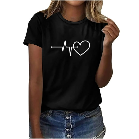 Womens Summer Tops Dressy Casual Work Out Shirts Gym Loose Plus Size Warehouse Today Shipping