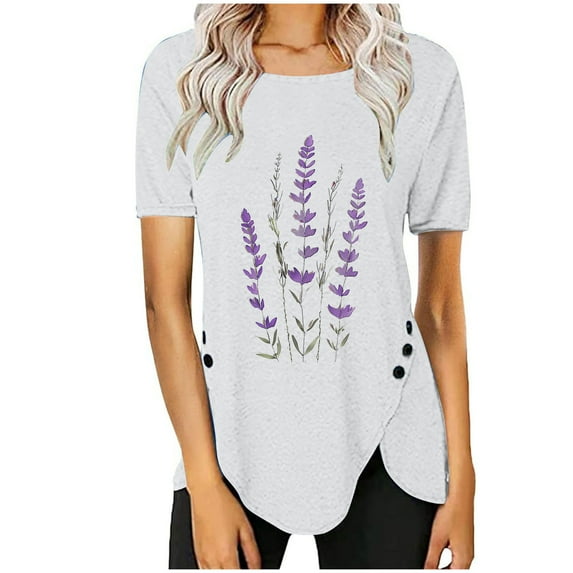 Young adult fashion Womens Summer Tops Dressy Casual for Older Women Ladies Tops And Blouses Tshirts Shirts Graphic Pack