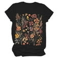 thumbnail image 1 of Womens Summer Tops Fashion Print Crew Neck Short Sleeve T Shirt Top Casual T Shirts for Women Black L, 1 of 4