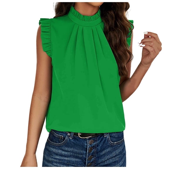 Womens Summer Tops Fashion Solid Temperament Loose Sleeveless Beach Vacation Clothes For Women