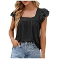 thumbnail image 1 of Womens Summer Tops Junior Top Blouse Stripe Short Sleeve Women Soft Tee Quarter Sleeve Shirt Women plus Size Tops Short Investments Womens Blouses Boy Lady Top Blouse T Guard Mid Shirts XL, 1 of 8
