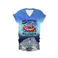 thumbnail image 1 of Womens Summer Tops Just Waiting for Skeleton Graphic Funny Tee T Shirts for Women Blue L, 1 of 2